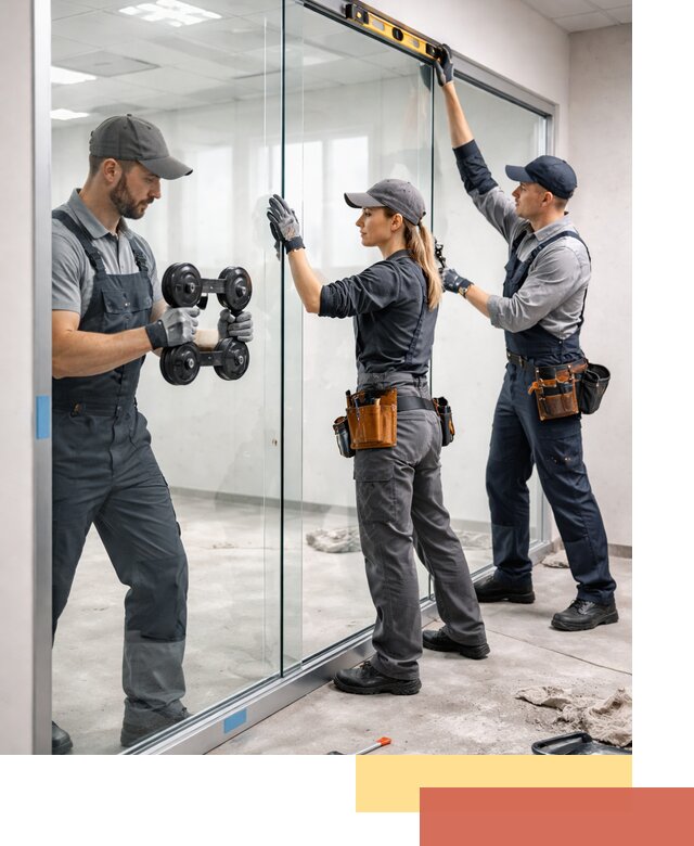 Профессиональный монтаж стеклянных перегородок в Одинцово