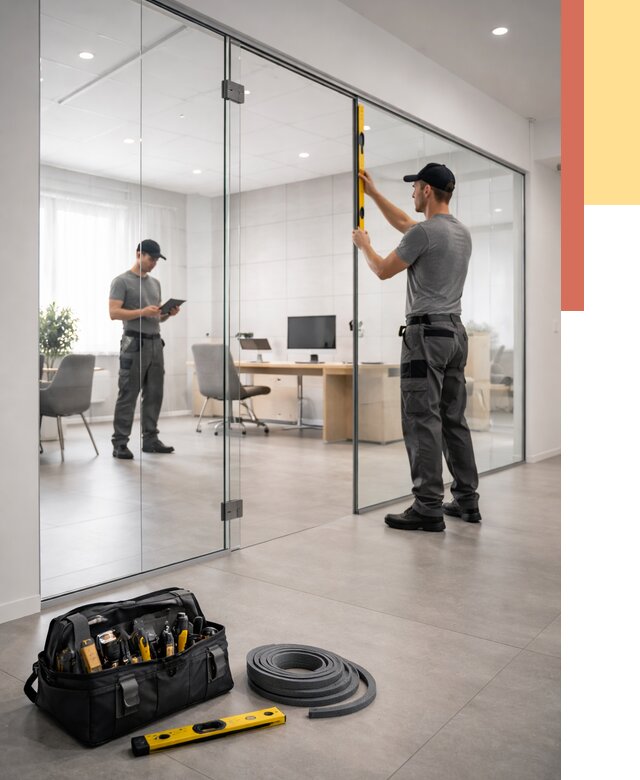 Цельностеклянные перегородки под ключ в Одинцово от 9838 руб. — монтаж и цены | ОТДЕЛОЧНИК-Днц