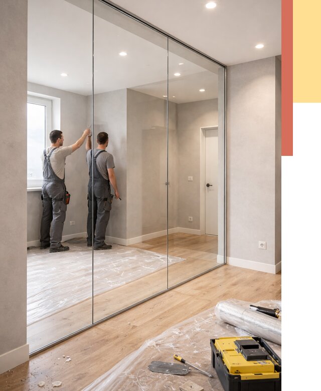 Безрамные стеклянные перегородки в Одинцово — монтаж от 9838 руб. | ОТДЕЛОЧНИК-Днц