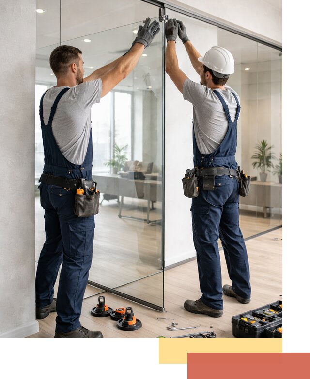 Безрамные стеклянные перегородки под ключ в Одинцово