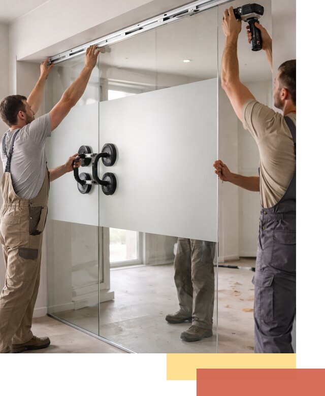 Матовые стеклянные перегородки под ключ в Одинцово