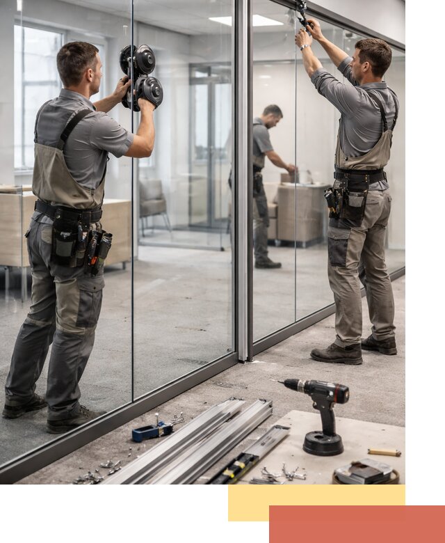 Стеклянные офисные перегородки под ключ в Одинцово