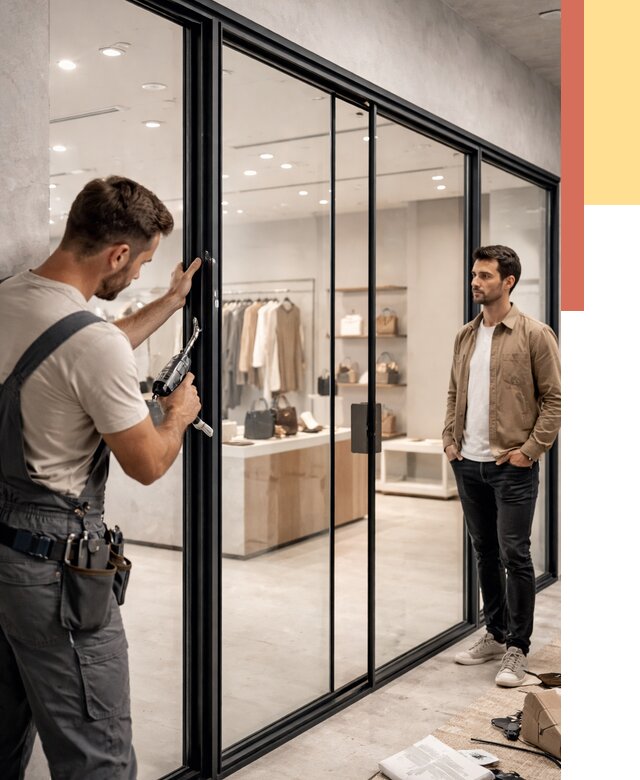 Стеклянные перегородки для магазинов в Одинцово от 8492 руб. под ключ | ОТДЕЛОЧНИК-Днц