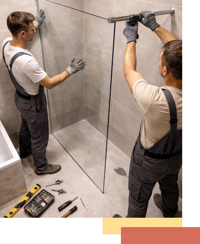 Стеклянные перегородки для душа в Одинцово — изготовление и монтаж