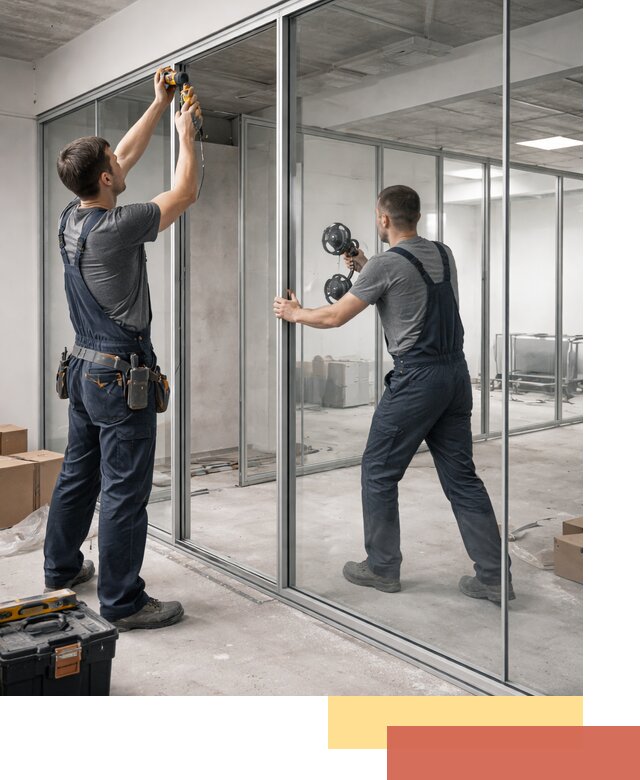 Алюминиевые перегородки со стеклом в Одинцово — изготовление и монтаж