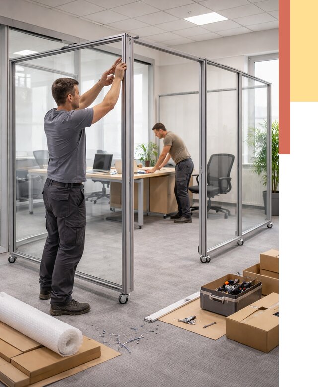 Мобильные офисные перегородки в Одинцово от 12945 руб. — установка под ключ | ОТДЕЛОЧНИК-Днц