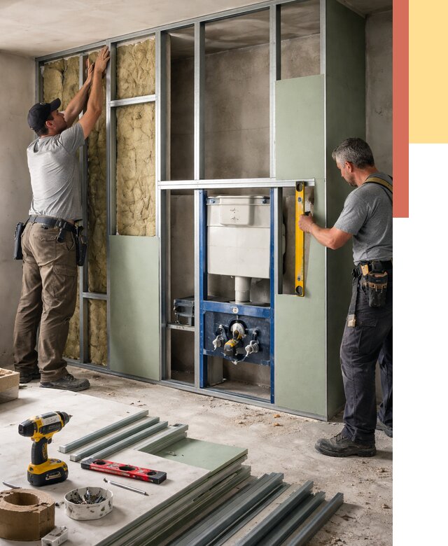 Установка сантехнических перегородок в Одинцово от 8803 руб. | ОТДЕЛОЧНИК-Днц