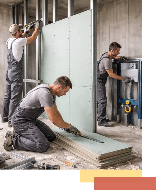 Монтаж и ремонт сантехнических перегородок в Одинцово