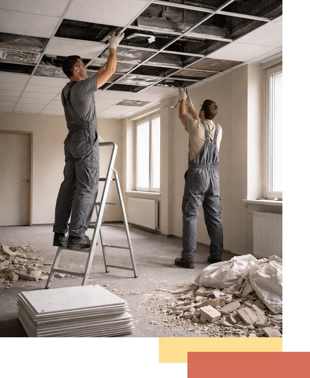 Демонтаж потолков Армстронг профессионально в Одинцово