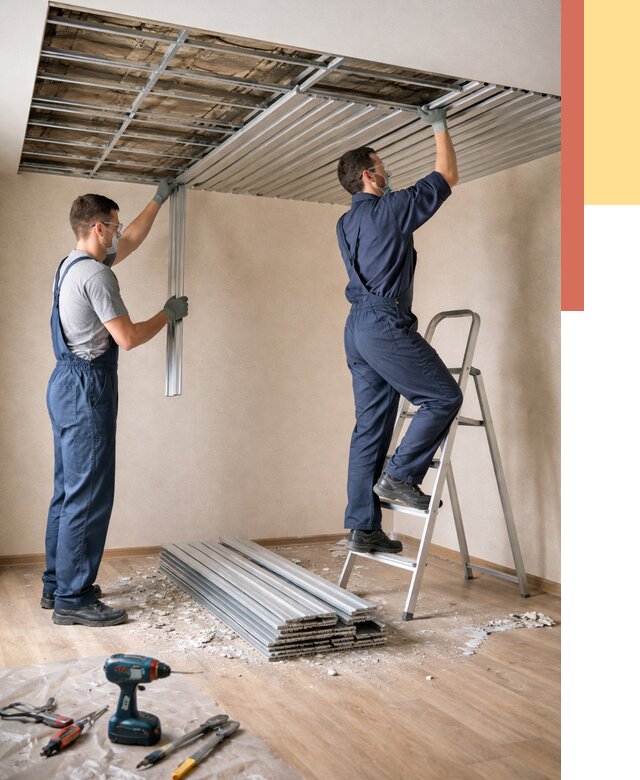 Демонтаж реечного потолка в Одинцово от 4660 руб. быстро и недорого | ОТДЕЛОЧНИК-Днц