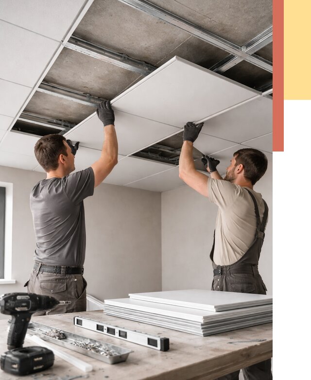 Монтаж кассетного потолка в Одинцово от 4660 руб/м2 — установка и сборка | ОТДЕЛОЧНИК-Днц