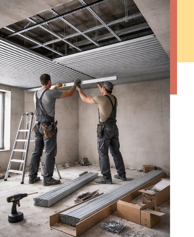 Монтаж реечного потолка в Одинцово от 4660 руб. под ключ | ОТДЕЛОЧНИК-Днц