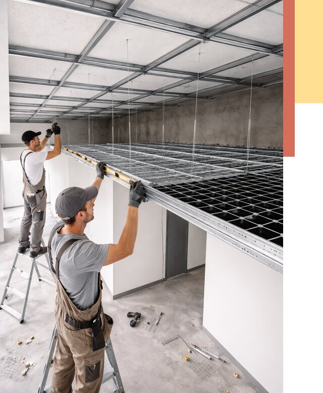 Монтаж потолка грильято в Одинцово от 466 руб./м² — быстрая сборка под ключ | ОТДЕЛОЧНИК-Днц