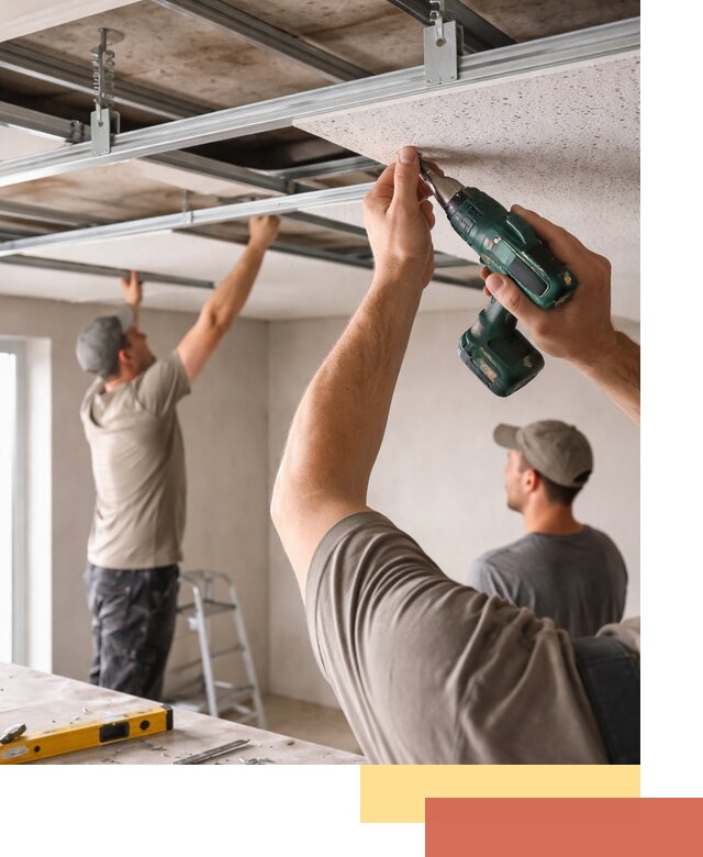 Монтаж акустического потолка в Одинцово под ключ