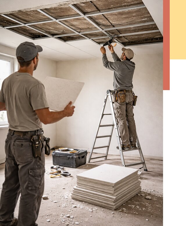 Замена плит подвесного потолка в Одинцово от 1812 руб. быстро и недорого | ОТДЕЛОЧНИК-Днц