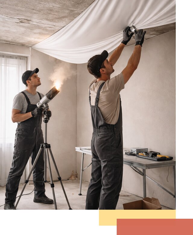 Установка натяжного потолка под ключ в Одинцово