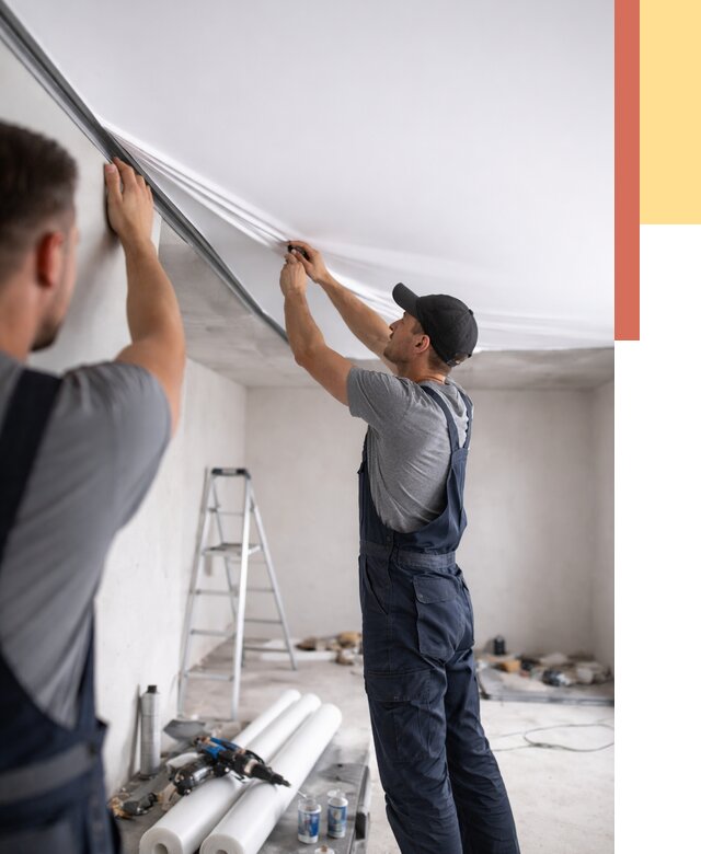 Монтаж матового натяжного потолка в Одинцово от 4660 руб./м² — быстро и недорого | ОТДЕЛОЧНИК-Днц