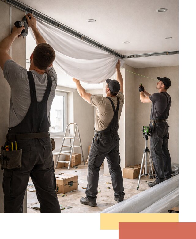 Монтаж парящего натяжного потолка под ключ в Одинцово