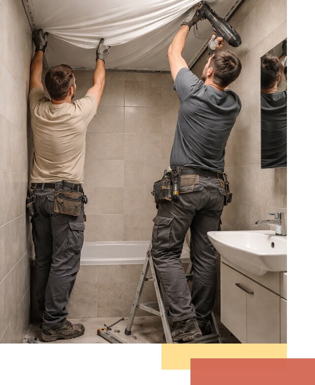 Монтаж натяжного потолка в ванной в Одинцово быстро и качественно