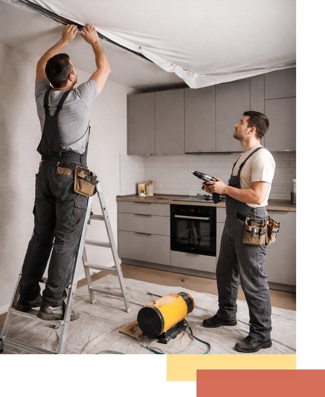 Монтаж натяжного потолка на кухне в Одинцово