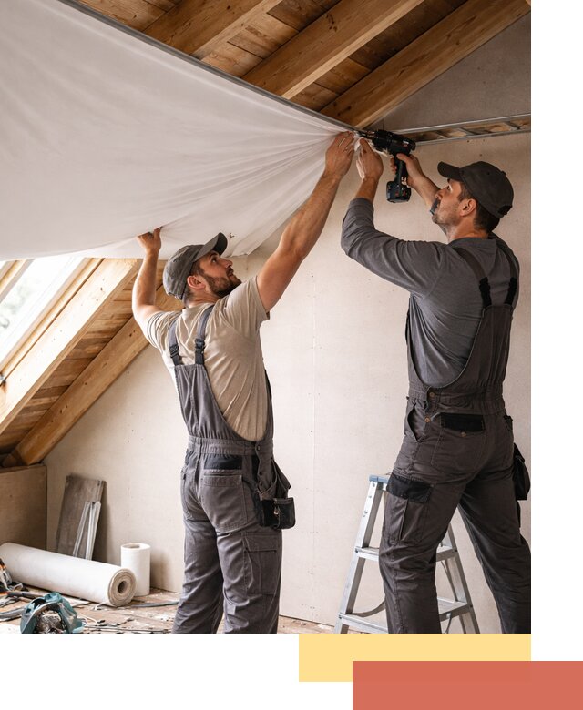 Монтаж натяжного потолка в мансарде в Одинцово