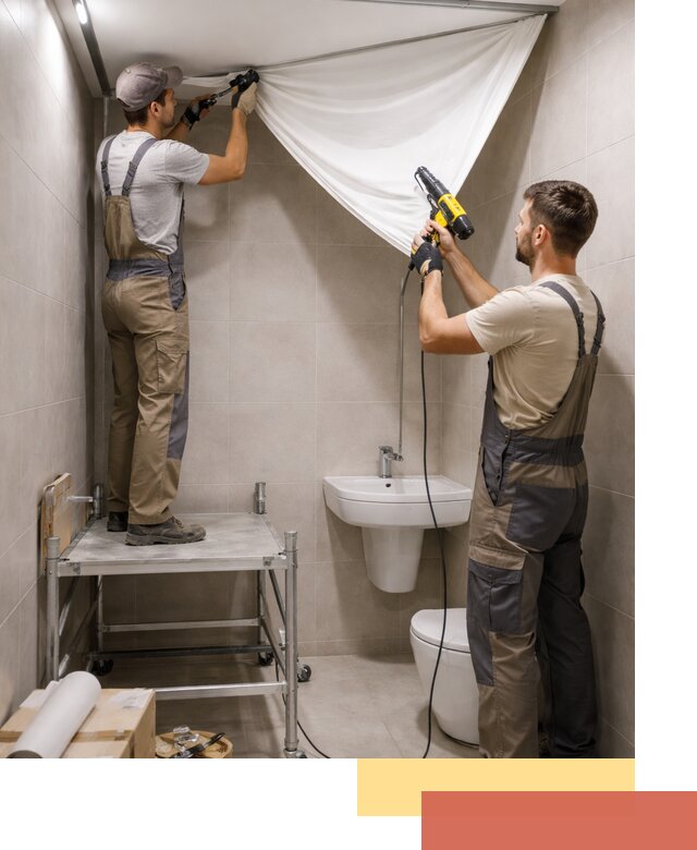 Монтаж натяжного потолка в санузле в Одинцово