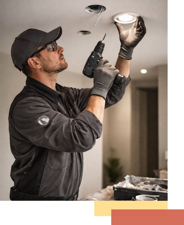 Установка точечных светильников в натяжной потолок в Одинцово