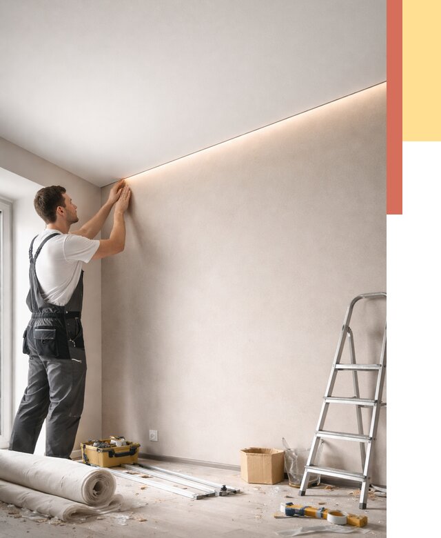 Теневые натяжные потолки в Одинцово от 8492 руб. под ключ | ОТДЕЛОЧНИК-Днц