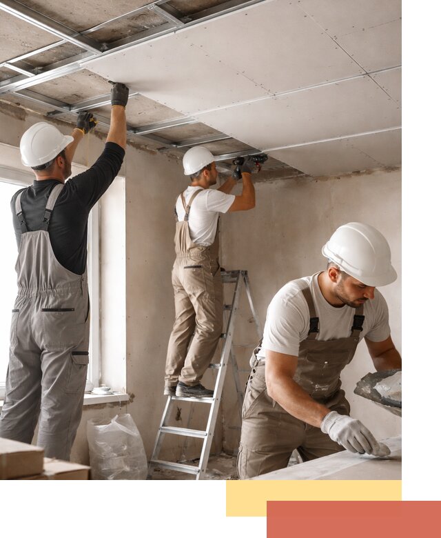 Одноуровневый потолок из гипсокартона в Одинцово — монтаж и отделка