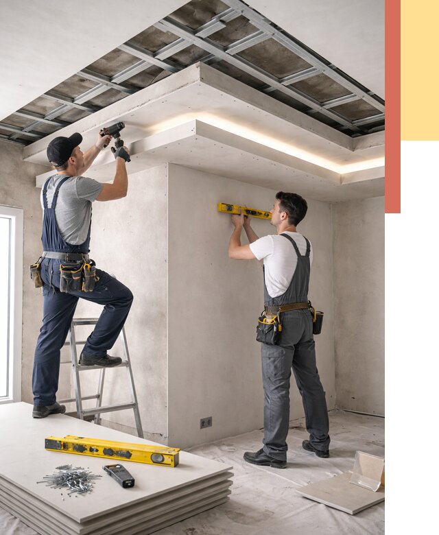 Двухуровневый потолок из гипсокартона в Одинцово от 1502 руб. под ключ | ОТДЕЛОЧНИК-Днц