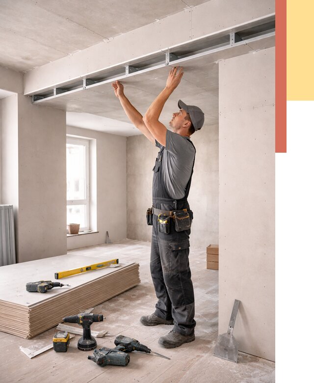 Потолок из гипсокартона с нишей в Одинцово от 1295 руб. под ключ | ОТДЕЛОЧНИК-Днц