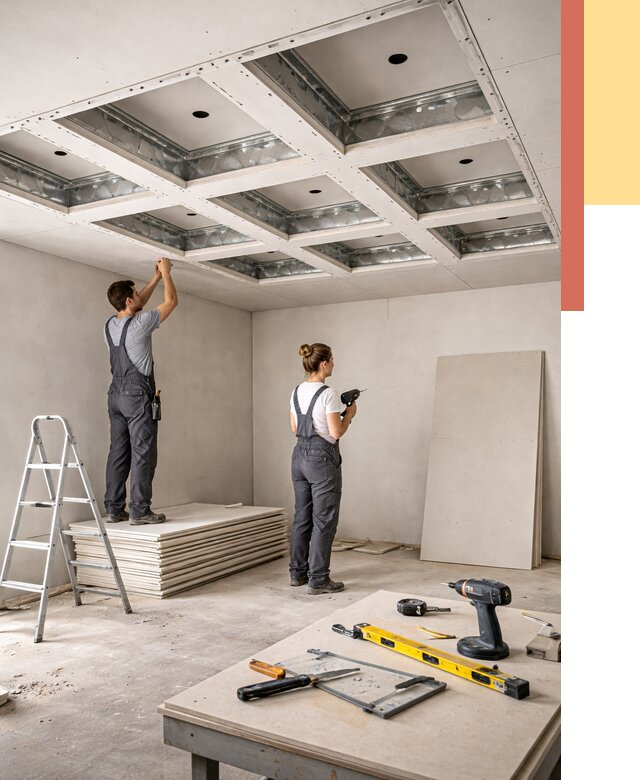 Кессонный потолок из гипсокартона в Одинцово от 1916 руб. — монтаж и под ключ | ОТДЕЛОЧНИК-Днц