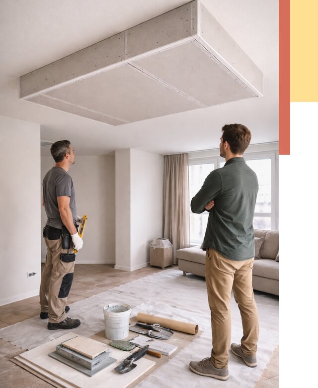 Короб на потолке из гипсокартона в Одинцово от 2278 руб. — монтаж и услуги под ключ | ОТДЕЛОЧНИК-Днц