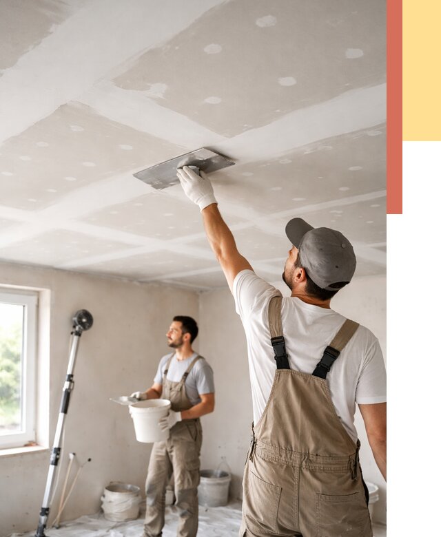 Шпаклевка потолка из гипсокартона в Одинцово от 3314 руб./м2 — услуги под ключ | ОТДЕЛОЧНИК-Днц