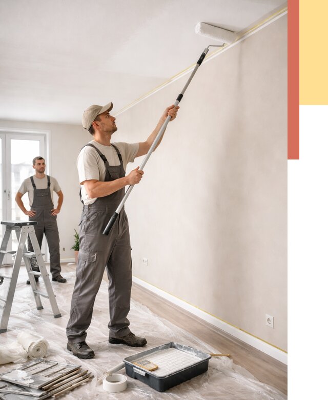 Покраска потолка из гипсокартона в Одинцово от 4660 руб./м2 — услуги под ключ | ОТДЕЛОЧНИК-Днц