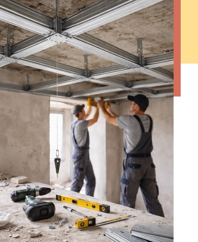 Монтаж каркаса потолка из профиля в Одинцово от 4660 руб. — услуги ОТДЕЛОЧНИК-Днц