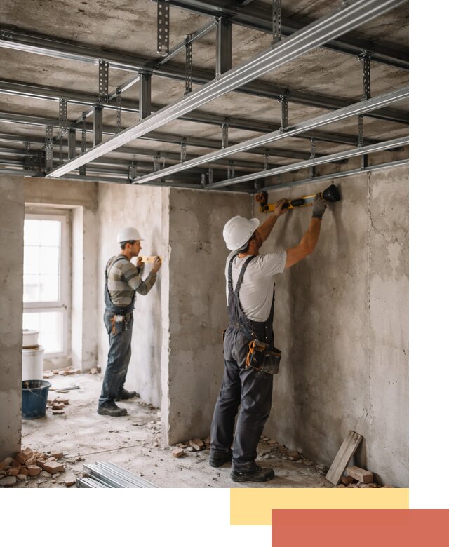 Монтаж каркаса потолка из профильного профиля в Одинцово