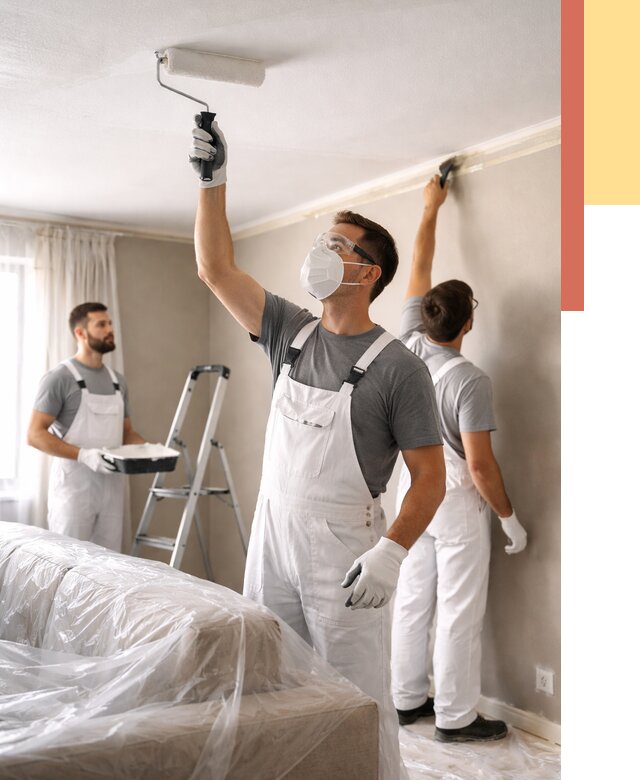 Покраска потолка водоэмельсионной краской в Одинцово от 2278 руб/м² — услуги под ключ | ОТДЕЛОЧНИК-Днц