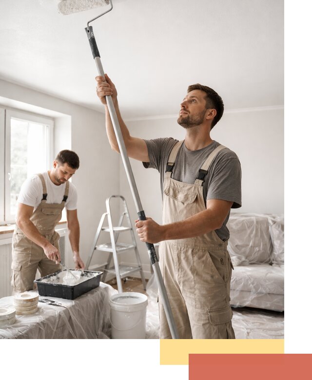 Покраска потолка водоэмульсионной краской в Одинцово