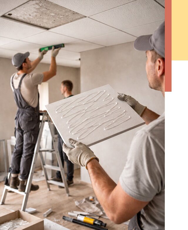 Монтаж потолочной плитки в Одинцово от 4660 руб. — быстро и недорого | ОТДЕЛОЧНИК-Днц