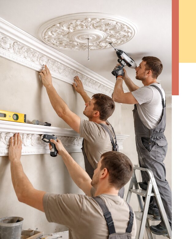 Монтаж лепнины на потолок в Одинцово от 3314 руб. быстро и недорого | ОТДЕЛОЧНИК-Днц