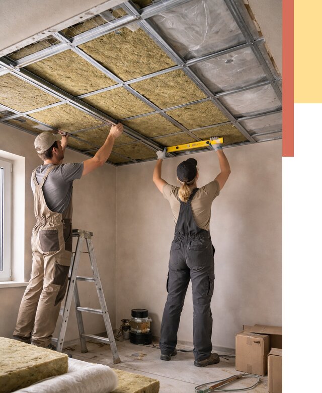 Шумоизоляция потолка в Одинцово от 1295 руб. под ключ — услуги ОТДЕЛОЧНИК-Днц